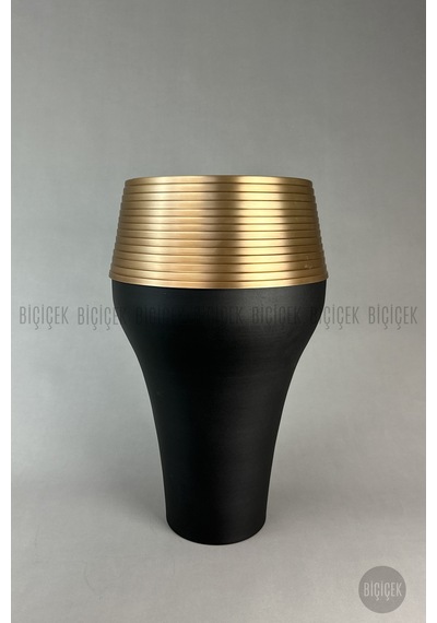 Biçiçek Cleopatra Saksı 70cm Si̇yah Gold