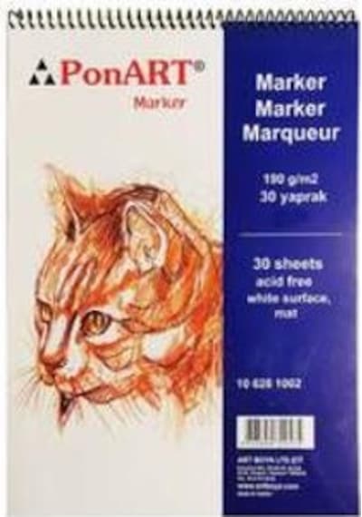 Ponart Marker Pad Spiralli 190G 30 Yaprak A3