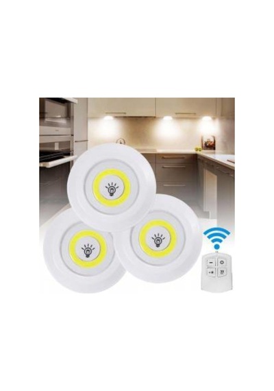 3'lü Led Spot Lamba Beyaz Cob Ledli Uzaktan Kumandalı Spot Ledle Beyaz
