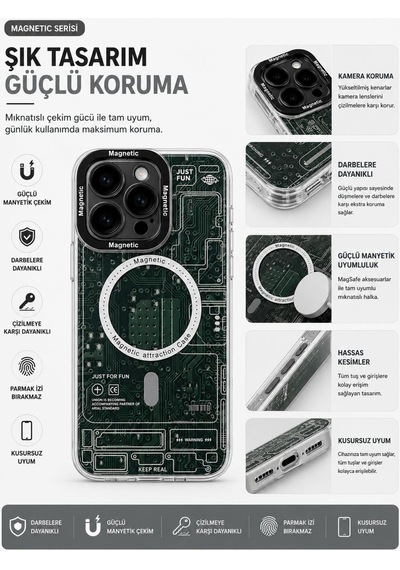 İphone 14 Pro Max Uyumlu Yeşil Desenli Silikon Kılıf Color1001