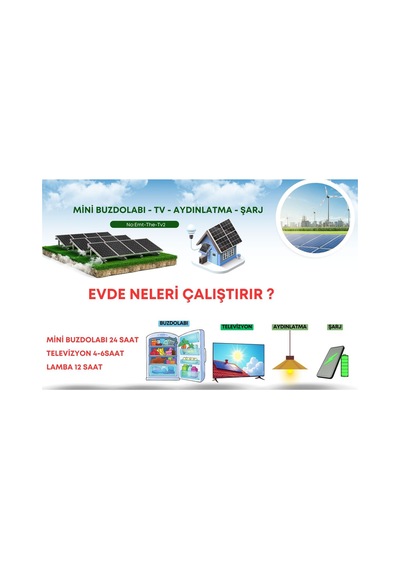 Karavanlar İçin Solar Güneş Enerji Paketi Tv Buzdolabı Aydınlatma