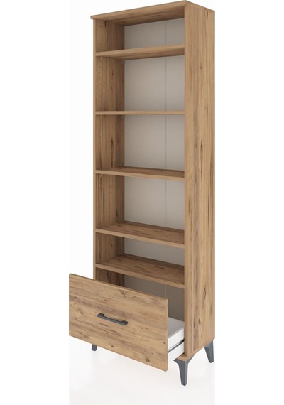 Arges Dolap 5 Raflı Tek Çekmeceli 60x30x182 Çam-çam Çam