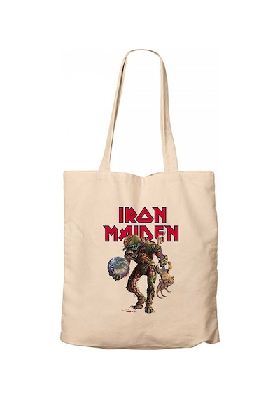Iron Maiden Monster Guitarist Krem Kanvas Bez Çanta Krem