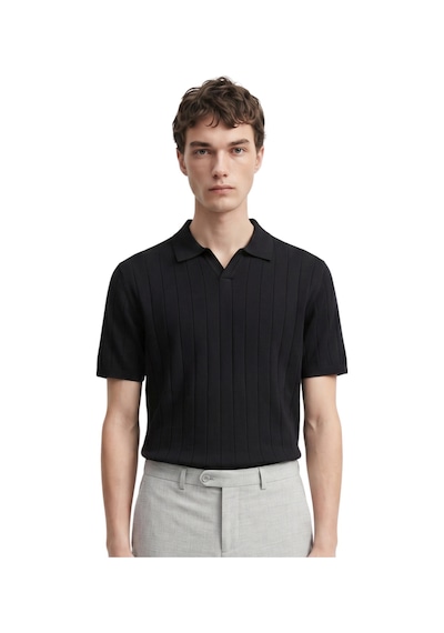 Anthony Jackson Premium Erkek Triko Polo Yaka T-shirt Ravello Siyah