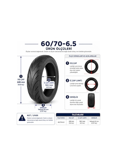 Innova 60/70-6.5 Tubeless Elektrikli Scooter Lastiği