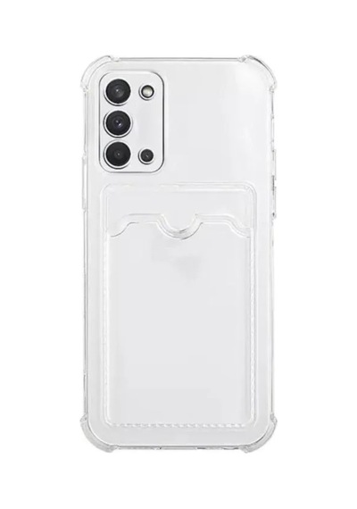 Samsung Samsung Uyumlu Galaxy A21s Kapak Kamera Korumalı Kartlıklı Darbe Emici Özellikli Şeffaf Silikon Kılıf