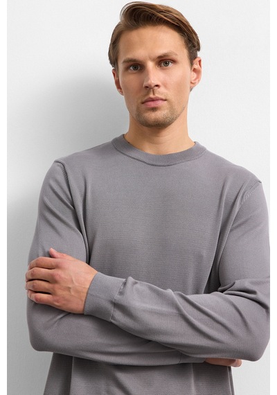 Back And Bond Gri Regular Fit Triko Kazak