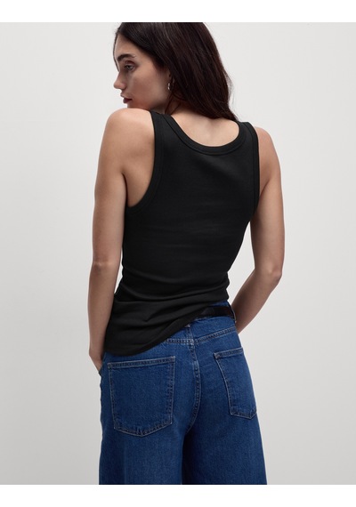 Marks & Spencer Pamuk Karışımlı Ribana Slim Fit Atlet Siyah