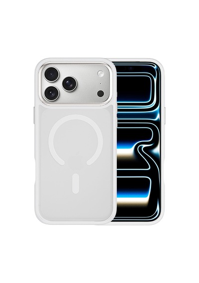 Apple iPhone Uyumlu 18 Pro Kılıf Wiwu Fgg-012 Armorpro Serisi M-safe Özellikli Parmak İzi Bırakmayan Kılıf Beyaz