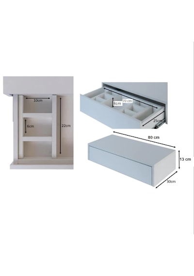 Makyaj Masası Dresuar Mdf Çekmeceli Duvara Montajlı Dolap 80 Cm Beyaz Makyaj Masası Dresuar Mdf Çekmeceli Duvara Montajlı Dolap 80 Cm Beyaz