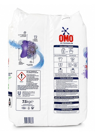 Omo Matik Toz Çamaşır Deterjanı Sık Yıkananlar Beyaz Ve Renkliler İçin 7.5 Kg X 2 Adet