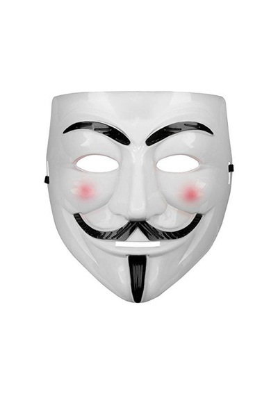 Beyaz Renk Pembe Yanaklı İthal V For Vendetta  Maskesi
