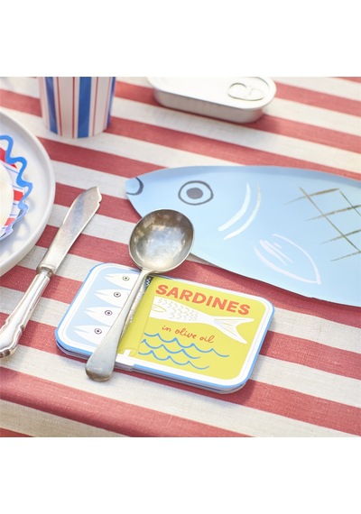 Meri Meri - Tinned Sardine Napkins - Sardalya Konservesi Şekilli Peçeteler - 16 Adet