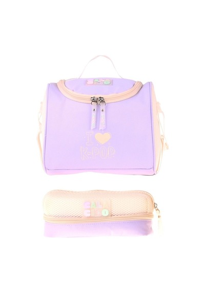 Calacilo K-pop Lilac Kız Çocuk Lila Renk Beslenme Çantası Ve Kalemlik Seti - Setcc-c4105