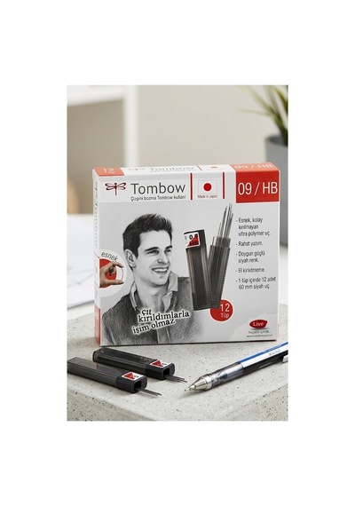 Kaliteli Kalem Ucu 12 Li 0.9 Mm Hb 6 Paket Tombow Versatil Kalem Uç Mekanik Uçlu Otomatik Kurşun Kalem Ucu 60mm Yumuşak