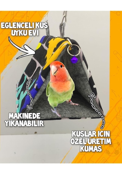 Ayrex Muhabbet Kuşu İçin Özel Yatak Oyuncaklar Seti