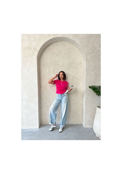 Verymoda Çoban Dikişli Tişört D2629 Fuşya