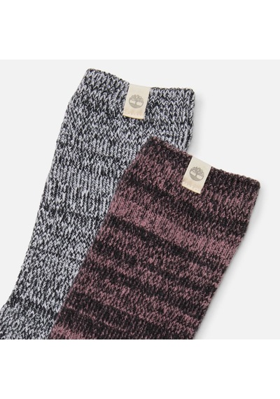 Timberland 2 Pack Cozy Crew Boot Sock Black
