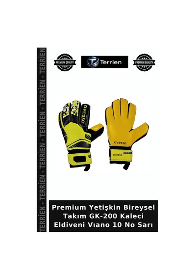 Premium Yetişkin Bireysel Takım Gk-200 Kaleci Eldiveni Vıano 10 No Sarı STANDART