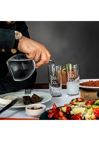 Baba Tanımı Tasarımlı Ahşap Kutulu Rakı Seti Açık