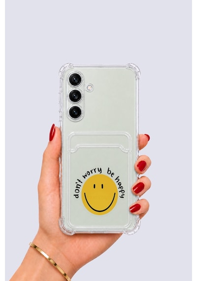 Samsung Galaxy Uyumlu S24 Kartlıklı Gülücük Desenli Kılıf Mh-hs5785-7058