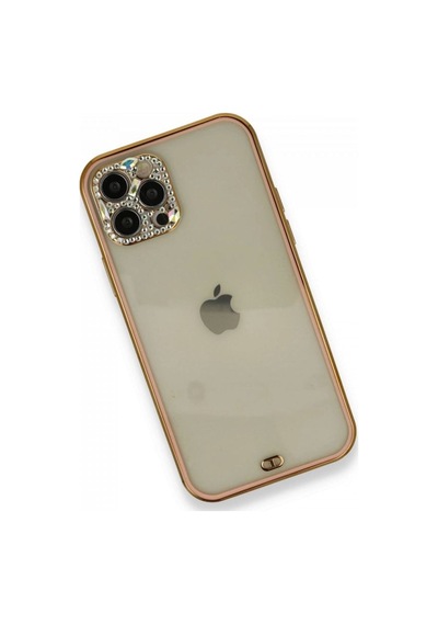 Apple İphone 12 Pro Kılıf Liva Taşlı Silikon - Pembe