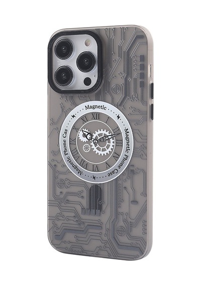 Apple iPhone Uyumlu   14 Pro Max Kılıf Apollo Magneticsafe Desenli Kapak - Apollo Siyah - 1