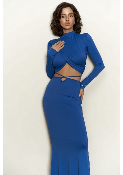 Mai Collection Mai Studios Co. Kelsey İp Detay Saks Mavi Crop Etek Takım Saks Mavi Mai Collection Mai Studios Co. Kelsey İp Detay Saks Mavi Crop Etek Takım Saks Mavi