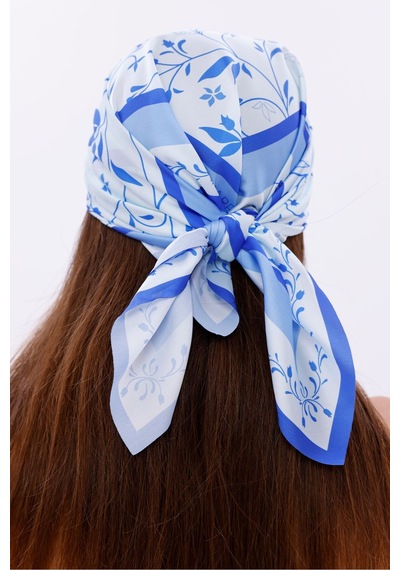 Akdeniz Dalları Model Fular Bandana Şal Estascarf 70x70 Cm Renkli
