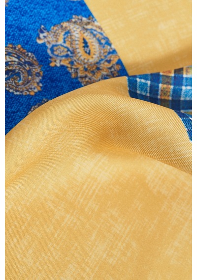 Ac&Co / Altınyıldız Classics Erkek Lacivert - Sarı Desenli Lacivert Sarı Klasik Mendil 4A2922200031Lasstn Lacivert - Sarı