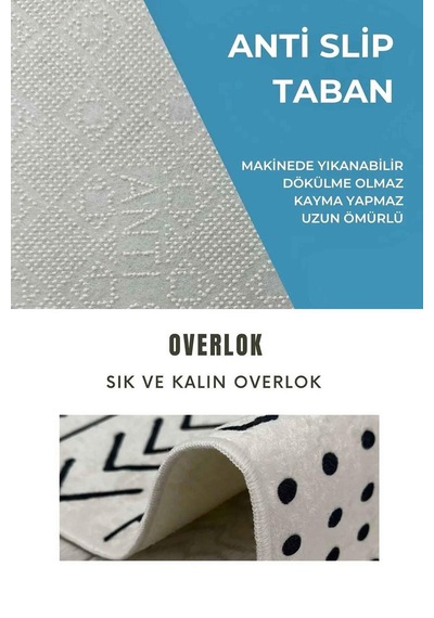 Kaymaz Taban Yıkanabilir Halı Mutfak, Salon, Yatak Odası İçin Modern Dijital Baskı Halı Slnhalı28 - 0098 Çok Renkli