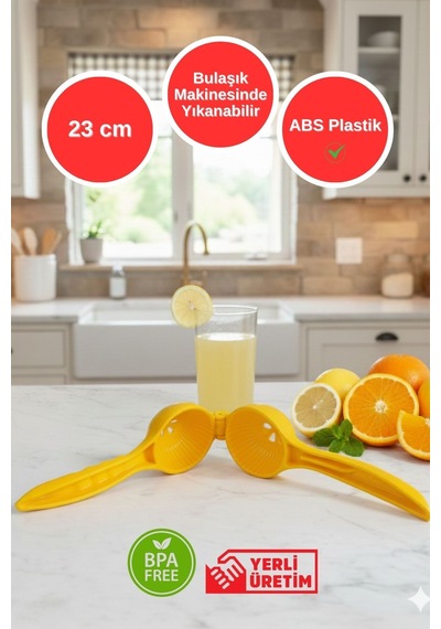 Limon Sıkacağı Portakal Narenciye Sıkacak Pratik Pres Plastik Sarı Plastik Diğer