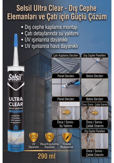 Ultra Clear Kristal Şeffaf Montaj Yapıştırıcı 290 Ml Şeffaf
