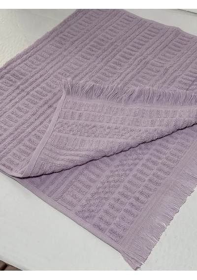 Botti Home %100 Pamuk Saçaklı El Ve Yüz Havlusu, Pamuklu Jakarlı Misafir Havlusu 50 X 90 Cm, Çeyizlik Yumuşak Havlu Lila