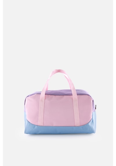 İcone Bag Baskılı Spor Çanta, Cepli Spor Çanta, Fermuarlı Detaylı Çocuk Spor Çanta, Mor - Pembe