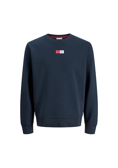 Jack & Jones Erkek Jjpan Bisiklet Yaka Logo Detaylı Sweatshirt 12310759 Lacivert