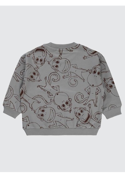 Civil Boys Empirme Kukuli Baskılı 2-5 Yaş Sweatshirt Gri