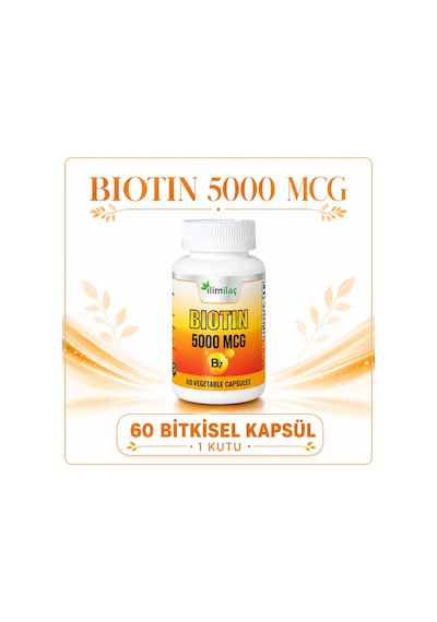 Biotin 5000 Mcg 60 Bitkisel Kapsül Biotin Takviye Edici Gıda