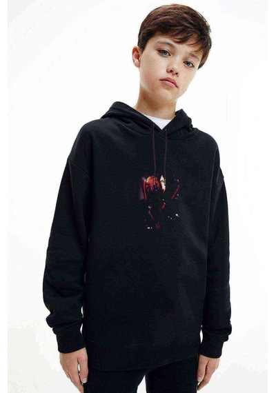 Tshirthane Anime Akatsuki Baskılı Unisex Çocuk Kapüşonlu Siyah Sweatshirt Siyah