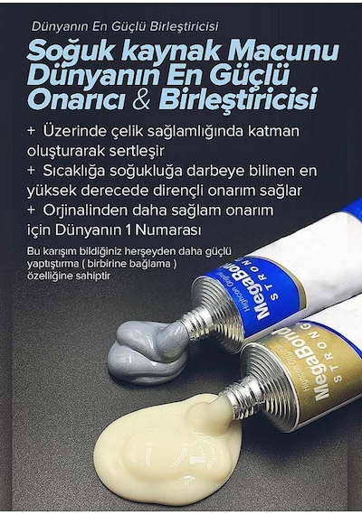 Megabond Çift Karışım Soğuk Kaynak Macun Yapıştırıcı 20Gr N11.3346