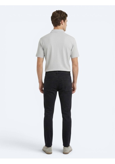 Kip Lacivert Dokuma Slim Fit Spor Pamuk Karışımlı Pantolon