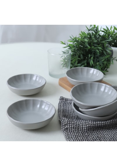Keramika Mat Gri Sirius Çerezlik / Sosluk 12 Cm 6 Adet 995