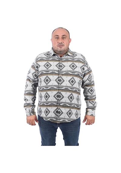 Moc Grande MocGrande Büyük Beden Oduncu Gömlek Gray Wolves 22213
