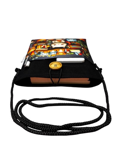 Askılı - Kitap/tablet/ebook Çantası Çıkarılabilir Askı Kediler Siyah