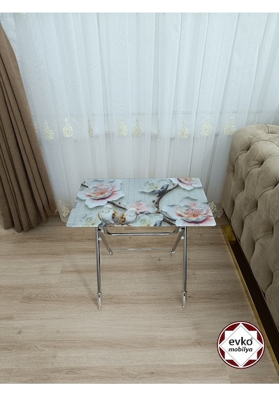Evko Mobilya Çanta Zigon Sehpa, 4'lü Sehpa, Zigon Sehpa, Servis Sehpası, Camlı Sehpa, Katlanır Sehpa