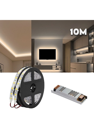 Gün Işığı Gizli Işık Bandı Seti - Tavan, Tv Ünitesi, Mobilya, Salon Oda Ambiyans Aydınlatma 10 Metre