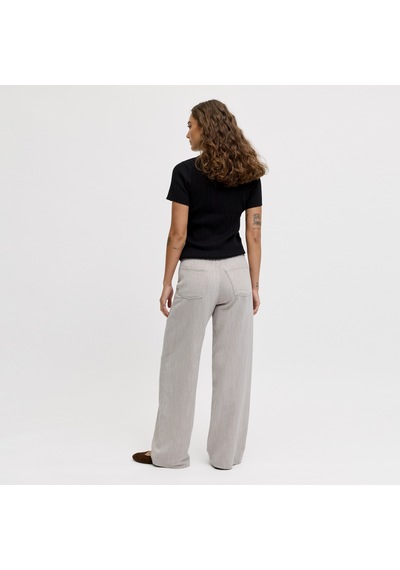 Jack & Jones Kadin Wide Fit Yüksek Bel Pantalon - Zoe - 12288648 Çok Renkli