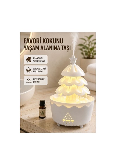 250 Ml Şans Ağacı Hava Nemlendirici Çok Renkli Işıklı Aroma Cihazı Tek Renk Tek Renk
