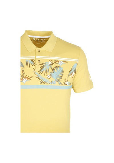 Erkek Sarı Slim Fit Polo Yaka Baskılı Tshirt 1179-sarı Sarı