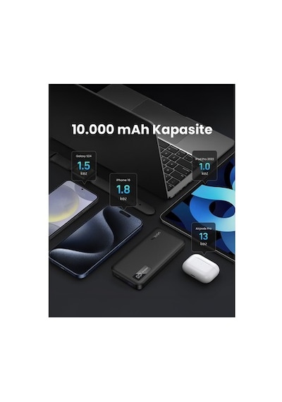 10.000 Mah Güç Kapasiteli Hızlı Şarj Aleti 30.000 Mah